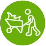 a man pushing a cart